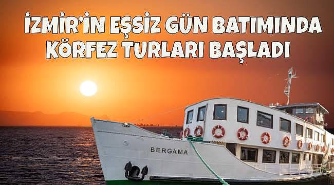 İzmir Körfezi'nde Gün Batımı Keyfi: Bergama Vapuru ile Körfez Turları Başladı