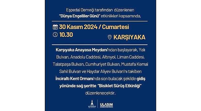 Sürücüler Dikkat! Cumartesi İzmir'de Bisiklet Sürüş Etkinliği Var