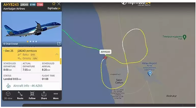 Azerbaycan Havayolları'na Ait Uçak Kazakistan'da Düştü