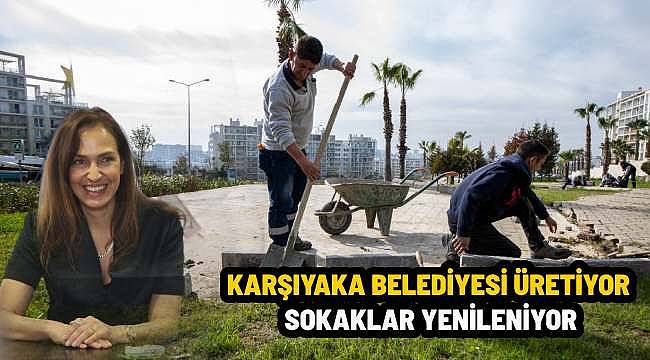 Karşıyaka Belediyesi Kendi Ürettiği Malzemelerle Yolları Yeniliyor